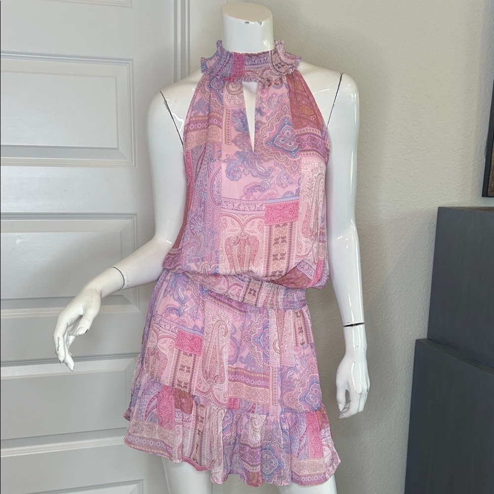 Fate Pink Purple Paisley Mini Dress